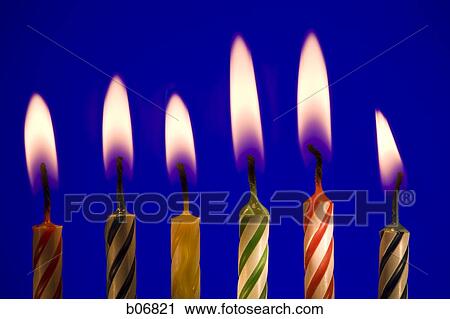 Six burning birthday candles View Large Photo Image Stock Image - Six burning birthday candles. Fotosearch