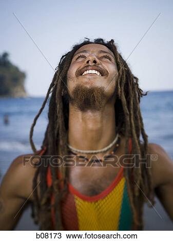 Smiling Rastafarian male View Large Photo Image Stock Image - Smiling Rastafarian male. Fotosearch