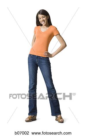 Teenage girl with hand on hip View Large Photo Image Stock Image - Teenage girl with hand on hip. Fotosearch