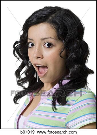 Teenage girl with surprised expression View Large Photo Image Stock Photo - Teenage girl with surprised expression. Fotosearch