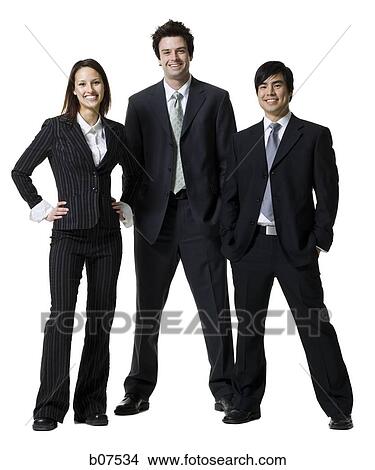 Three business people posing View Large Photo Image Picture - Three business people posing. Fotosearch