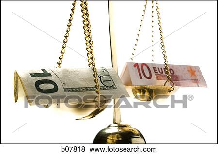 US and Euro banknotes on a scale View Large Photo Image Stock Photo - US and Euro banknotes on a scale. Fotosearch