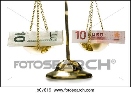 US and Euro banknotes on a scale View Large Photo Image Stock Photo - US and Euro banknotes on a scale. Fotosearch