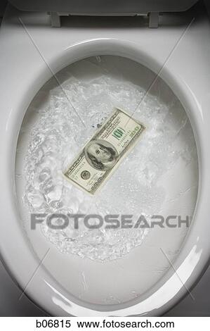 US banknote in toilet bowl View Large Photo Image Stock Photography - US banknote in toilet bowl. Fotosearch