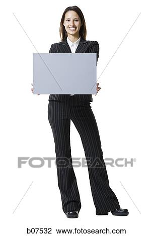 Woman holding a blank sign View Large Photo Image Stock Image - Woman holding a blank sign. Fotosearch