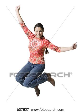 Stock Photo - Woman jumping. Fotosearch