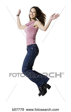 Stock Photo - Woman jumping. Fotosearch