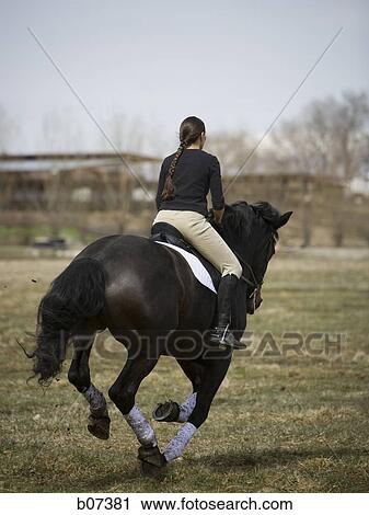 Woman on horseback View Large Photo Image Stock Image - Woman on horseback. Fotosearch