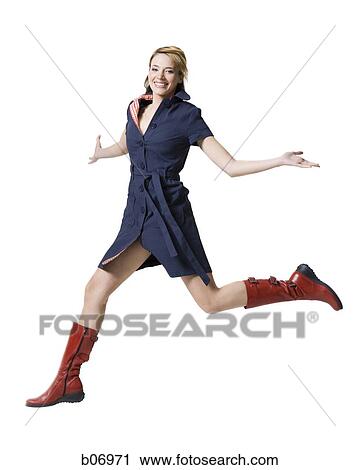 Woman running with arms open View Large Photo Image Stock Image - Woman running with arms open. Fotosearch
