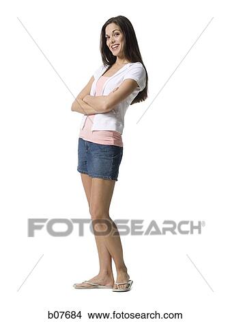 Picture - Woman smiling and posing. Fotosearch