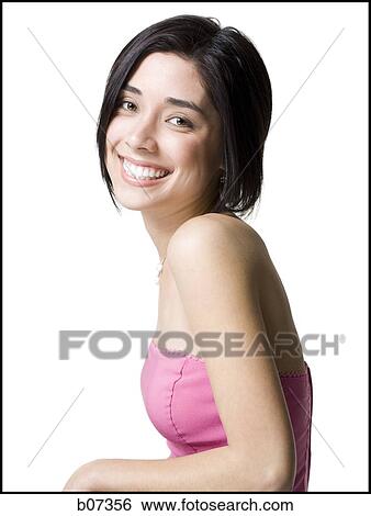 Woman smiling View Large Photo Image Stock Photograph - Woman smiling. Fotosearch