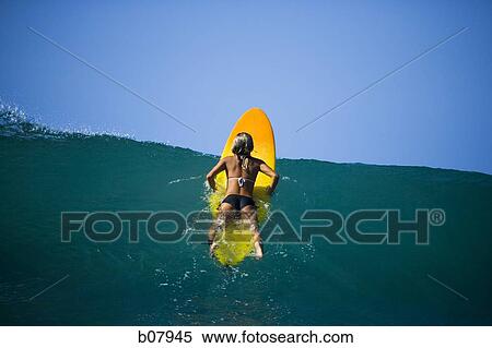 Young woman surfer View Large Photo Image Stock Photography - Young woman surfer. Fotosearch