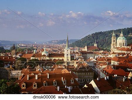 Aerial view of city with mountains and blue sky View Large Photo Image Stock Photograph - Aerial view of city with mountains and blue sky. Fotosearch