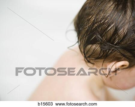 Stock Image - Baby bathing. Fotosearch