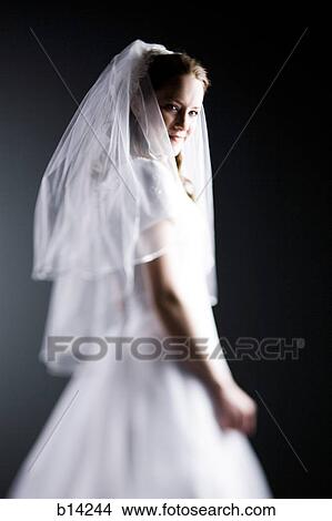Picture - "Bride, Looking at Camera, ". Fotosearch