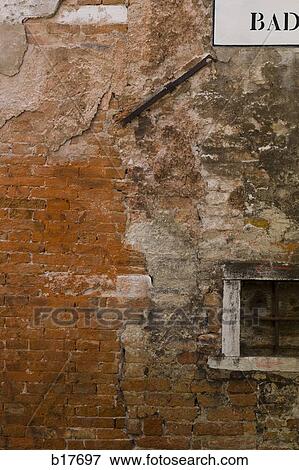 Building detail with window and bad sign View Large Photo Image Stock Photo - Building detail with window and bad sign. Fotosearch
