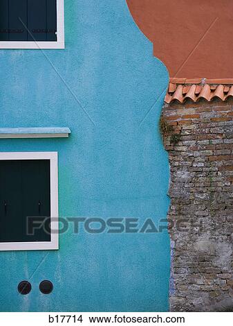 Building detail with windows and brick with stucco View Large Photo Image Picture - Building detail with windows and brick with stucco. Fotosearch