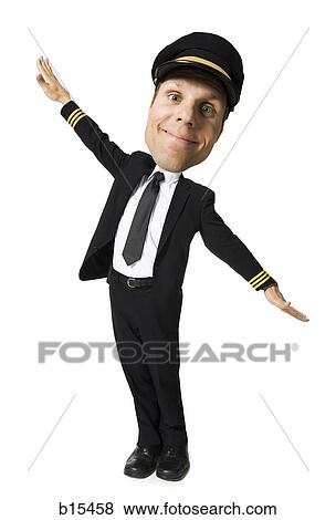 Caricature of pilot flying View Large Photo Image Stock Photo - Caricature of pilot flying. Fotosearch