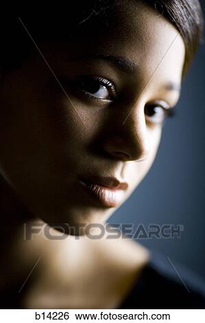 Stock Photograph - Close up of a girl. Fotosearch
