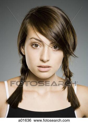 Closeup of girl with braids View Large Photo Image Stock Photograph - Closeup of girl with braids. Fotosearch