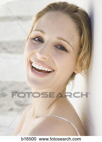 Closeup of woman smiling View Large Photo Image Stock Image - Closeup of woman smiling. Fotosearch