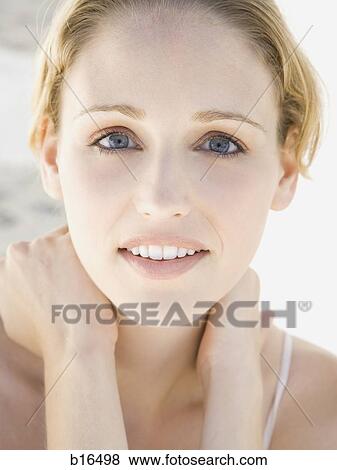 Closeup of woman smiling View Large Photo Image Stock Photo - Closeup of woman smiling. Fotosearch
