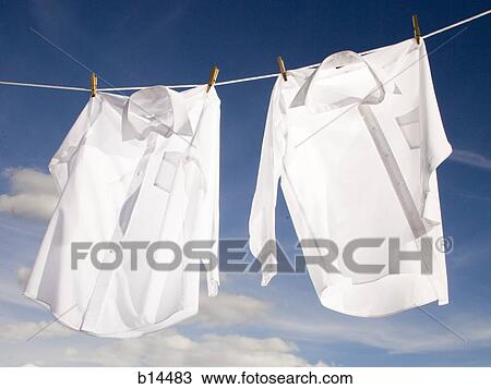 Stock Image - Clothes drying. Fotosearch