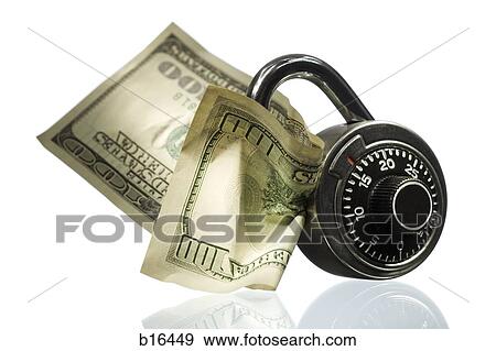 Combination lock with US hundred dollar bill View Large Photo Image Stock Photo - Combination lock with US hundred dollar bill. Fotosearch