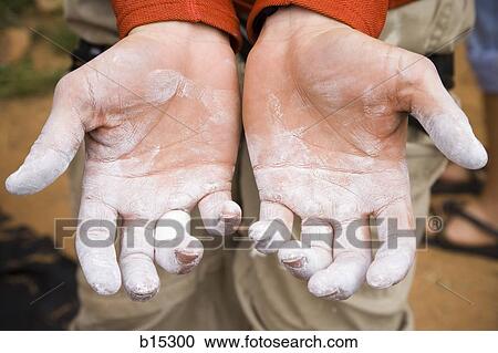 Detailed view of climbing chalk on male hands outdoors View Large Photo Image Stock Image - Detailed view of climbing chalk on male hands outdoors. Fotosearch