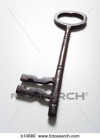 Stock Image - Detailed view of skeleton key. Fotosearch