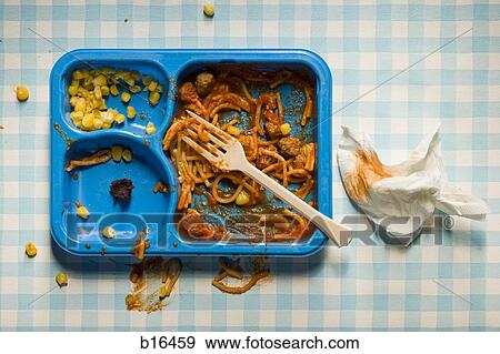 Eaten TV Dinner with plastic fork and used napkin View Large Photo Image Stock Photo - Eaten TV Dinner with plastic fork and used napkin. Fotosearch