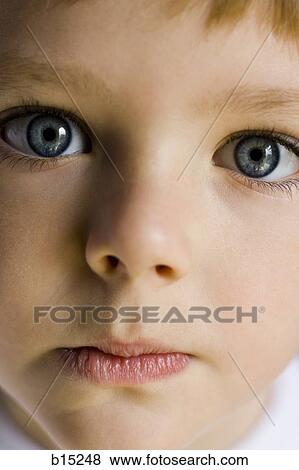 Stock Photo - Extreme closeup of boy. Fotosearch