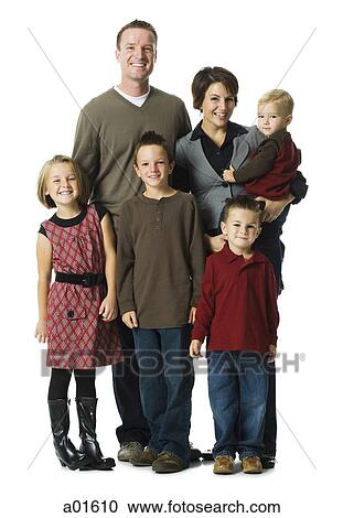 Family portrait with six people smiling View Large Photo Image Stock Image - Family portrait with six people smiling. Fotosearch