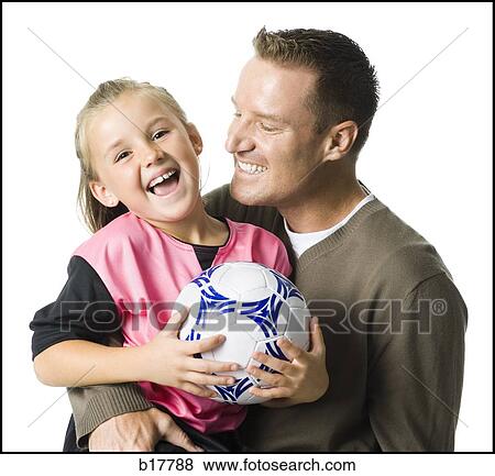 Father and daughter with soccer ball. View Large Photo Image Stock Photo - Father and daughter with soccer ball.. Fotosearch