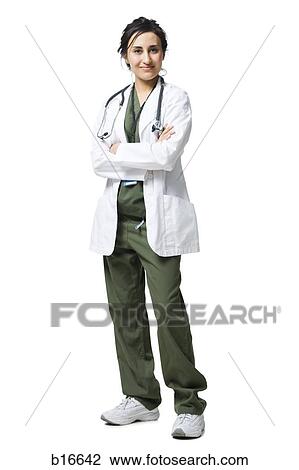 Female doctor with arms crossed smiling View Large Photo Image Stock Image - Female doctor with arms crossed smiling. Fotosearch