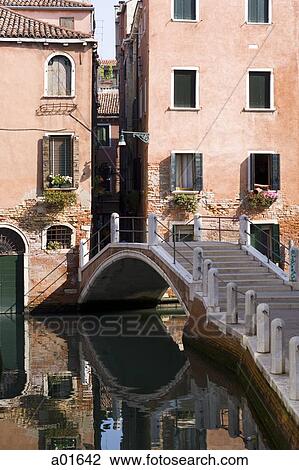 Footbridge with steps over water with historic buildings View Large Photo Image Stock Image - Footbridge with steps over water with historic buildings. Fotosearch