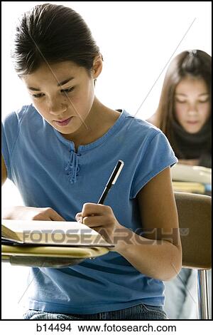 Picture - Girl at school. Fotosearch