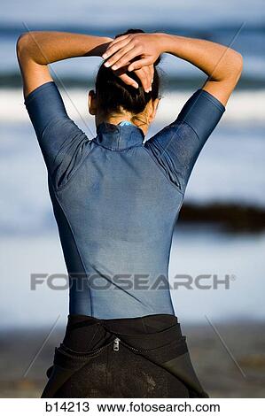 Stock Image - Girl at the beach. Fotosearch