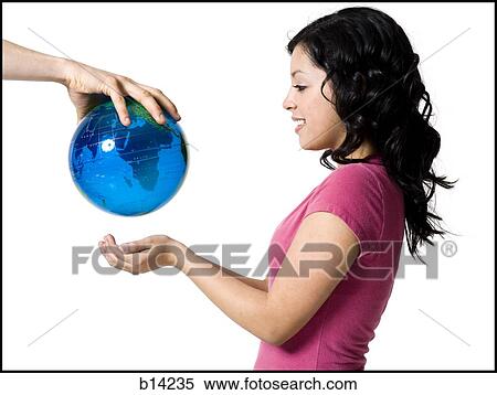 Girl holding globe View Large Photo Image Stock Photography - Girl holding globe. Fotosearch