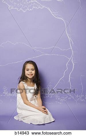 Girl in white dress smiling View Large Photo Image Stock Image - Girl in white dress smiling. Fotosearch
