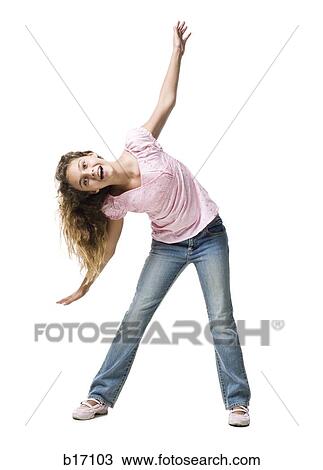 Girl leaning with arms up View Large Photo Image Stock Image - Girl leaning with arms up. Fotosearch