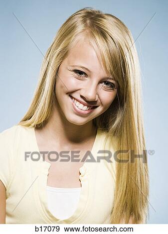 Stock Photo - Girl smiling. Fotosearch