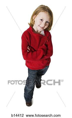 Girl smiling with arms crossed View Large Photo Image Stock Image - Girl smiling with arms crossed. Fotosearch