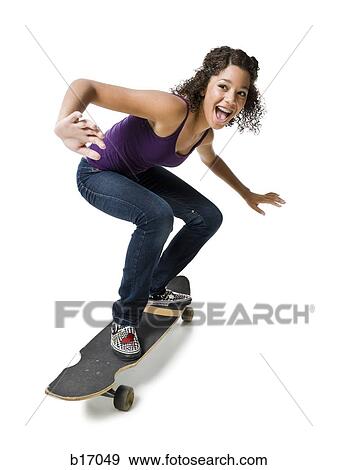 Girl with braces on skateboard View Large Photo Image Stock Photo - Girl with braces on skateboard. Fotosearch