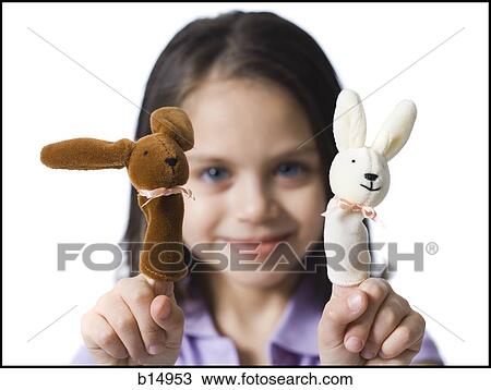 Girl with finger puppets View Large Photo Image Stock Image - Girl with finger puppets. Fotosearch