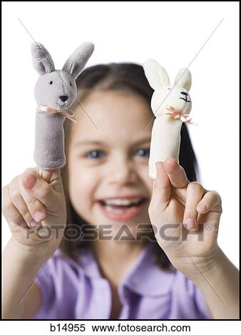 Girl with finger puppets View Large Photo Image Stock Photography - Girl with finger puppets. Fotosearch