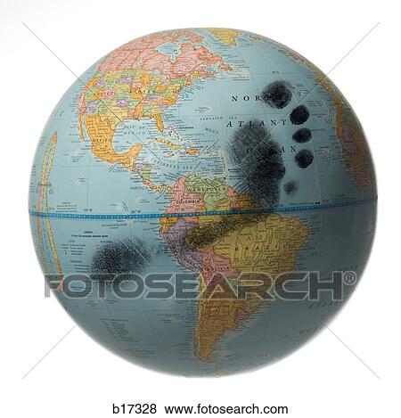 Globe with footprint View Large Photo Image Stock Photo - Globe with footprint. Fotosearch