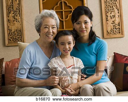 Grandmother with mother and daughter smiling View Large Photo Image Stock Image - Grandmother with mother and daughter smiling. Fotosearch