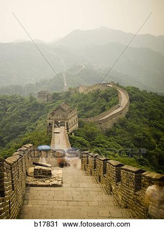 Great Wall of China with blurred motion in the foreground. View Large Photo Image Stock Image - Great Wall of China with blurred motion in the foreground.. Fotosearch