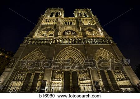 Ground level view of cathedral at night View Large Photo Image Stock Image - Ground level view of cathedral at night. Fotosearch